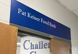 Pat's Pantry Door Sign Sign Above the Pat Keiser Food Pantry
