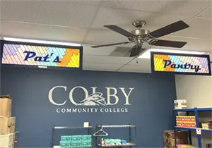 Pat's Pantry Door Sign Pat's Pantry stained glass sign hanging in the pantry