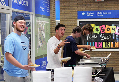 Students in line at a Buffet