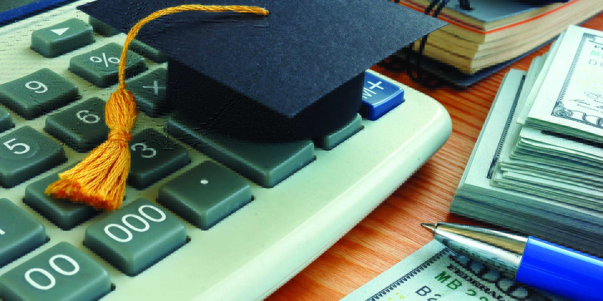 Calculator with mortar board